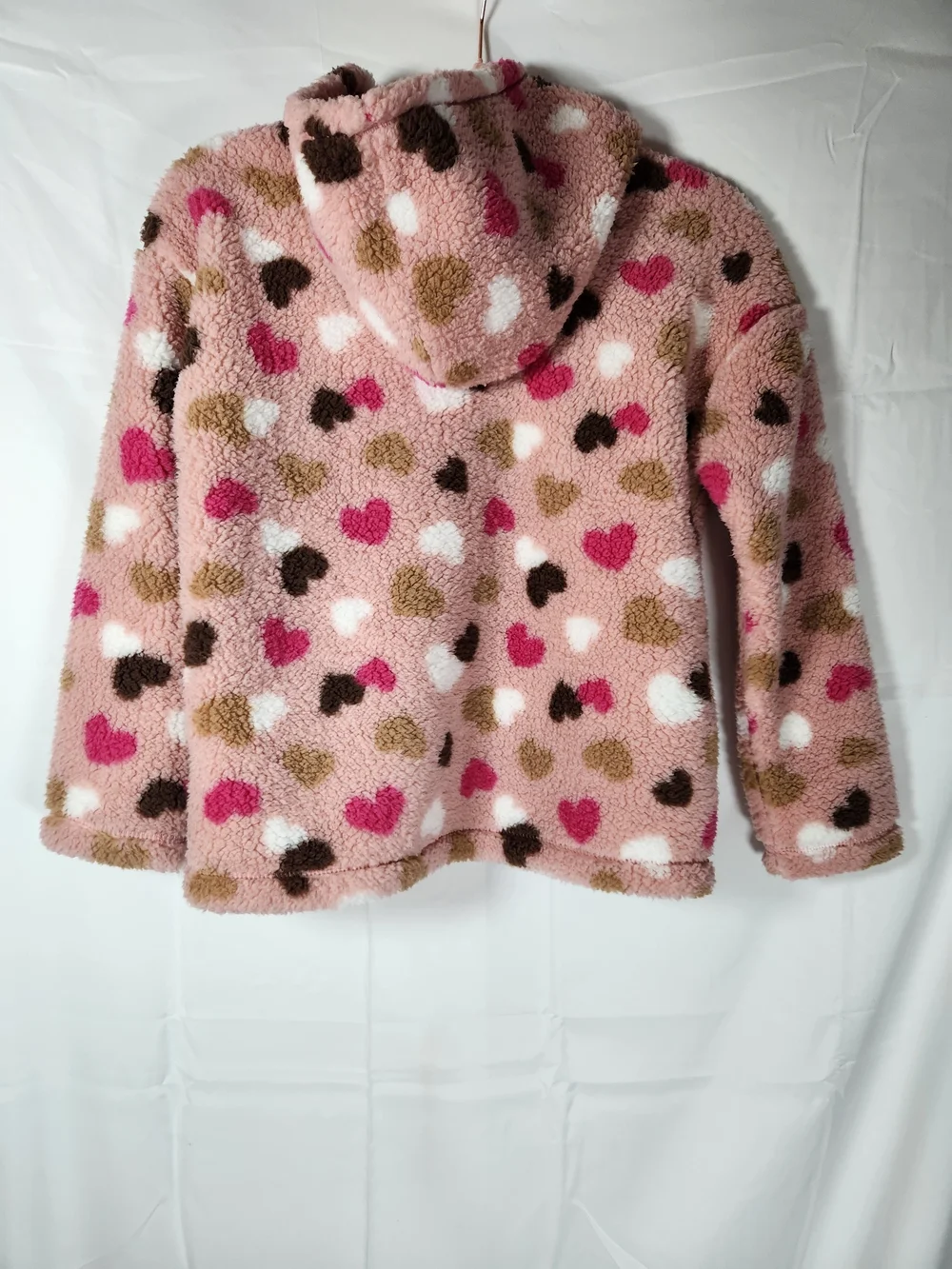 The Children's Place Pink Fuzzy Heart Hoodie Pullover